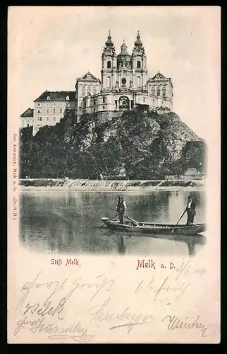 Relief-AK Melk a. D., Motiv vom Stift Melk