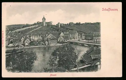 Relief-AK Schaffhausen, Blick auf Munot
