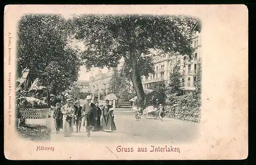 Relief-AK Interlaken, Partie vom Höheweg