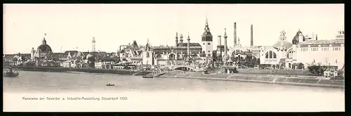 Klapp-AK Düsseldorf, Industrie- und Gewerbe-Ausstellung 1902, Panorama