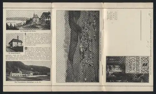 Klapp-AK Einsiedeln, Frauenkloster Allerheiligen, Passhöhe des Etzels, eingeheftete Info-Broschüre