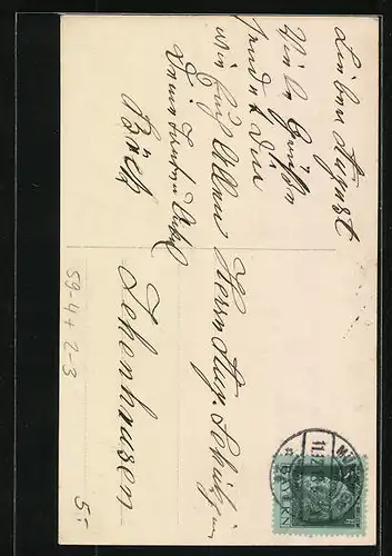 AK Seltenes Datum, Karte zum 11.12.1913, Dame am Postbriefkasten