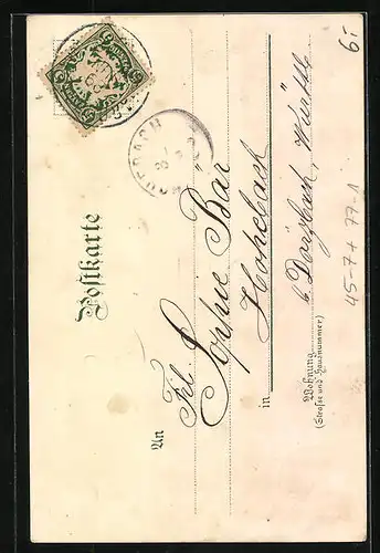 Lithographie Wanderer in diversen Situationen, Barometer