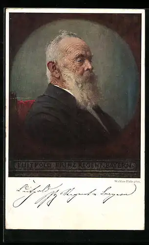 AK Prinzregent Luitpold, Festkarte zum Regierungsjubiläum, Portrait