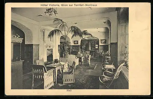 AK Glion sur Territet-Montreux, Hôtel Victoria, Hall