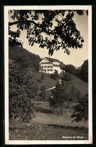 AK Aufgent b. Buus, Häuseransicht im Grünen