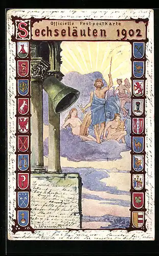 Künstler-AK Zürich, Festpostkarte, Sechseläuten 1902