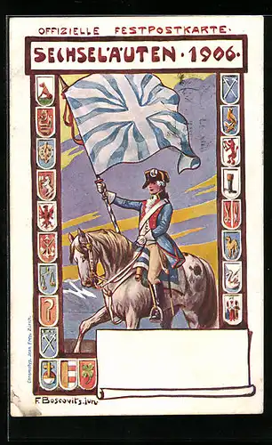 Künstler-AK Zürich, Sechseläuten 1906, Festpostkarte