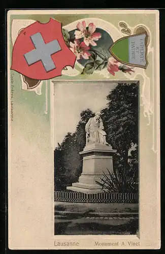 Passepartout-Lithographie Lausanne, Monument A. Vinet