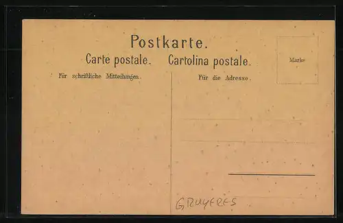 Künstler-AK Gruyères, Porte d`entrée du cote de Dulle