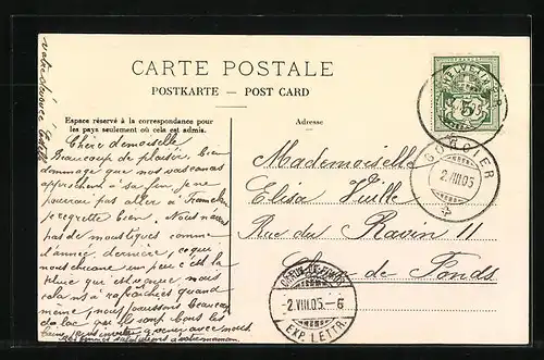 AK Gorgier, Ortsansicht mit Fernblick aus der Vogelschau