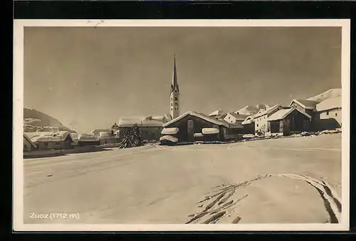 AK Zuoz, Ortsansicht mit Kirche