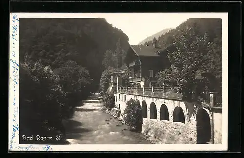 AK Bad Ragaz, Teilansicht mit Flusspartie