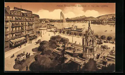 AK Geneve, Hotel Richmond, Vue des fenetres