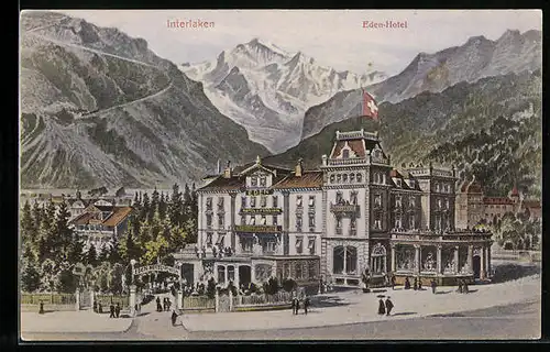 Künstler-AK Interlaken, Hotel Eden