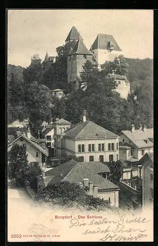 AK Burgdorf, Teilansicht mit Schloss