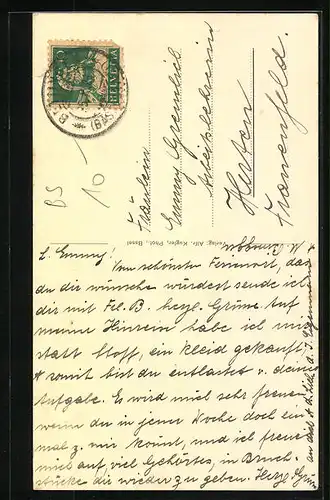 AK St. Chrischona, Strassenpartie mit Tordurchgang und Blick zur Kirche