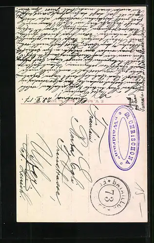 AK St. Chrischona, Kirche mit Zugangstreppe