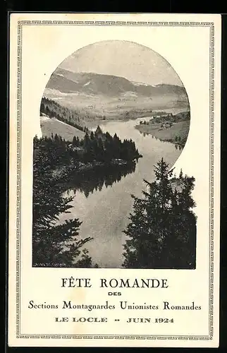 AK Le Locle, Fête Romande des Sections Montagnardes Unionistes Romandes 1924, Panorama
