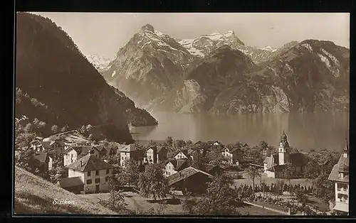 AK Sisikon, Teilansicht mit Kirche