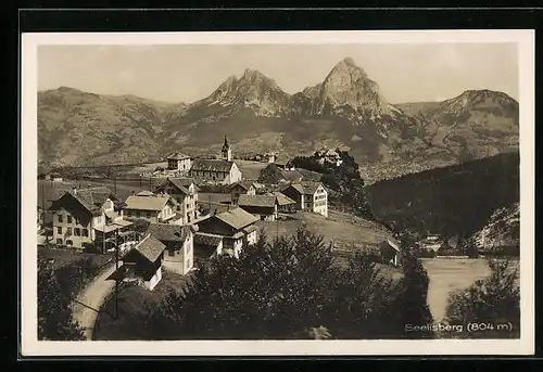 AK Seelisberg, Ortspartie mit Kirche