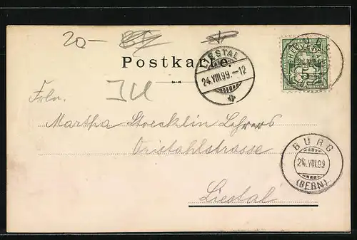 AK Burg, Blick auf Schloss