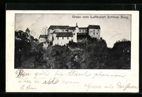 AK Burg, Blick auf Schloss