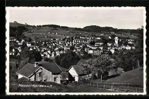 AK Heiden, Ortsansicht aus der Vogelschau