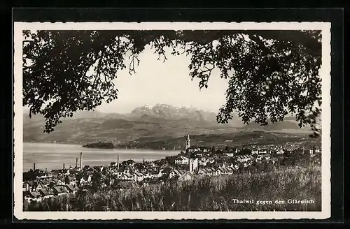 AK Thalwil, Ortsansicht gegen den Glärnisch