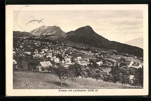 AK Amden, Ortsansicht mit Leistkamm