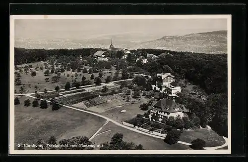 AK St. Chrischona, Totalansicht vom Flugzeug aus