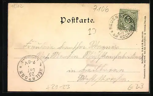 Relief-AK Neuenstadt a. d. Linde, Schloss mit Linde