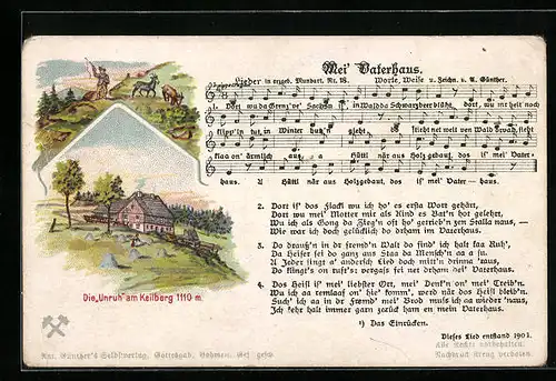 Lied-AK Anton Günther Nr. 18: Mei` Vaterhaus Lied, Die Unruh am Keilberg