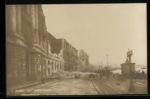 AK Messina, Corso Vittorio Emanuele, nach Erdbeben