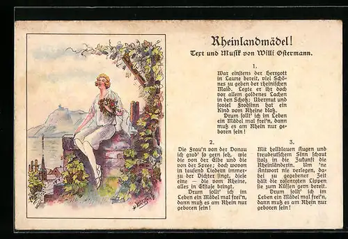AK Lied des Kölner Komponist Willi Ostermann, Rheinlandmädel!