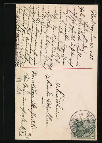 AK Dame im Kostüm mit Spielkarten