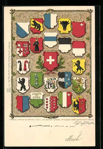 AK Wappen von Luzern, Graubünden, Aargau