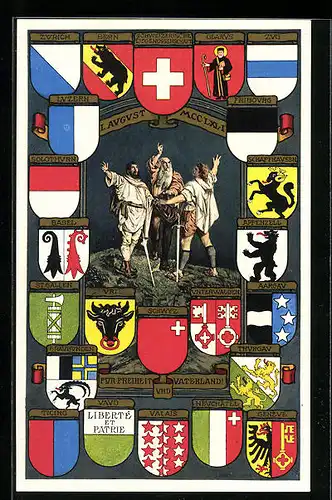 AK Wappen der Schweizer Kantone, Rütlischwur