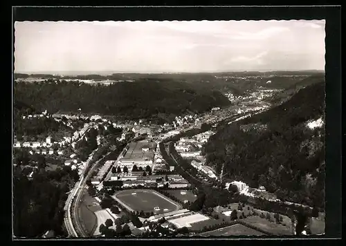 AK Oberndorf /Neckar, Ortsansicht vom Flugzeug aus