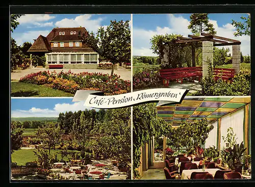 AK Geisselhardt /Kr. Schw. Hall, Café-Pension Römergraben a. Limes