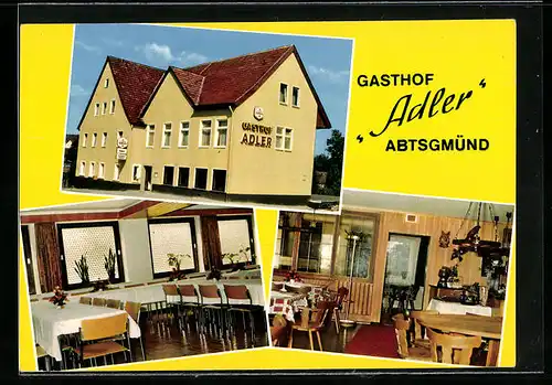 AK Abtsgmünd, Gasthof Adler mit Innenansicht