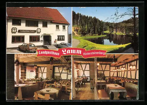 AK Hintersteinenberg, Landgasthaus Lamm mit Innenansicht