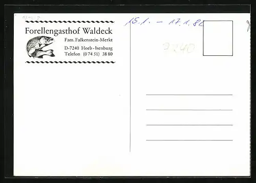 AK Horb-Isenburg, Ansicht des Forellengasthofs Waldeck