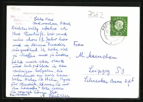 AK Oberkochen /Württ., Ortsansicht mit Häusern