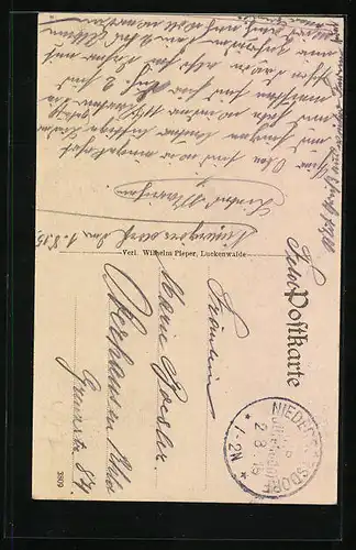 AK Niedergörsdorf, Gasthof zur ländlichen Erholung, Schlacht-Denkmal 1813-14