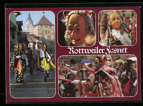 AK Rottweil a.N., Rottweiler Fasnet, Narrensprung, Biss-Larve, Gschell, Federhannes