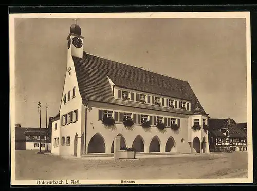 AK Unterurbach i. Rstl., Strasse am Rathaus