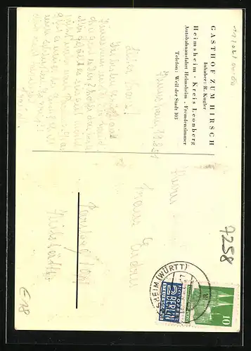 AK Heimsheim, Gasthof zum Hirsch