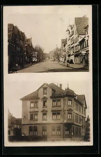 Foto-AK Göppingen, Bahnhofstrasse Ecke Am Fischbergle 1926