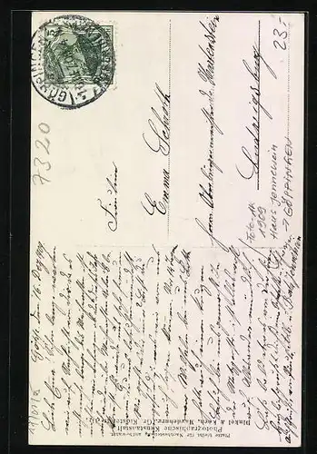 Foto-AK Göppingen, Haus Jennewein 1909